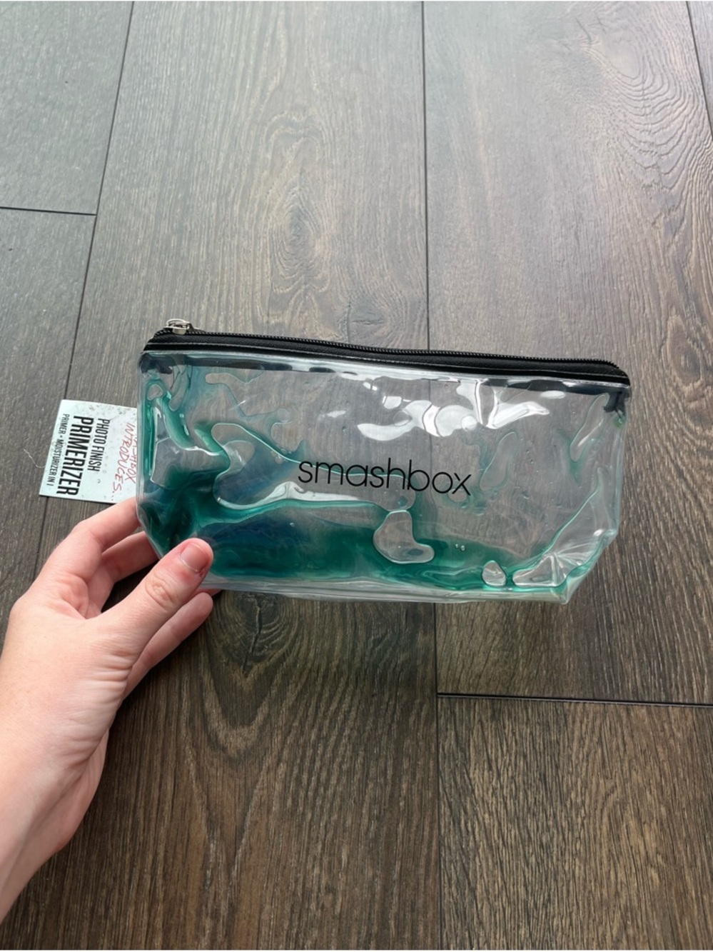 Smashbox Clear Cosmetic Pouch Swirl Liquid Design